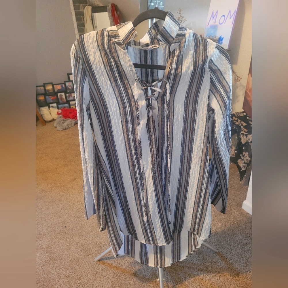 Lace Up Shirt dress